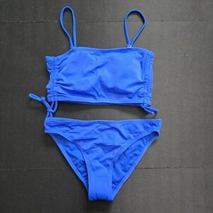California Waves Blue Ribbed Bikini Set XS Top S Bottom MY20318TT MY20318TB